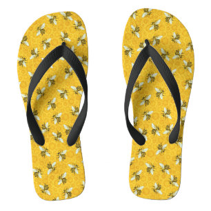 Honigbienen Waben Hummel Bienenstock Muster Flip Flops