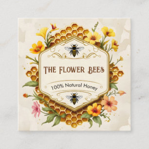 Honigbienen Waben Imker Apiary gelb pink Quadratische Visitenkarte