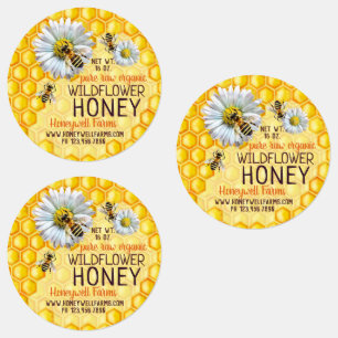 Honigbienen Wildblume Honey Apiary Jar Lid Etiketten