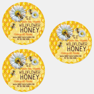 Honigbienen Wildblume Honey Apiary Jar Lid Etiketten