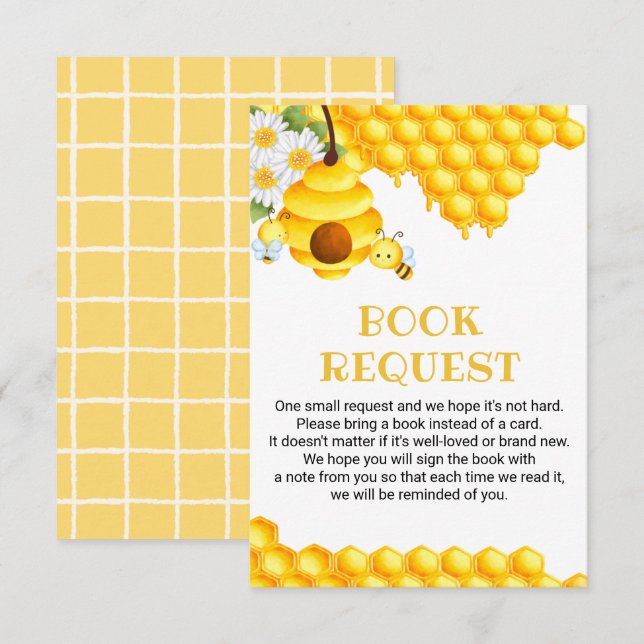 Honigbienenbücher für Babybücher Begleitkarte (Vorne/Hinten)