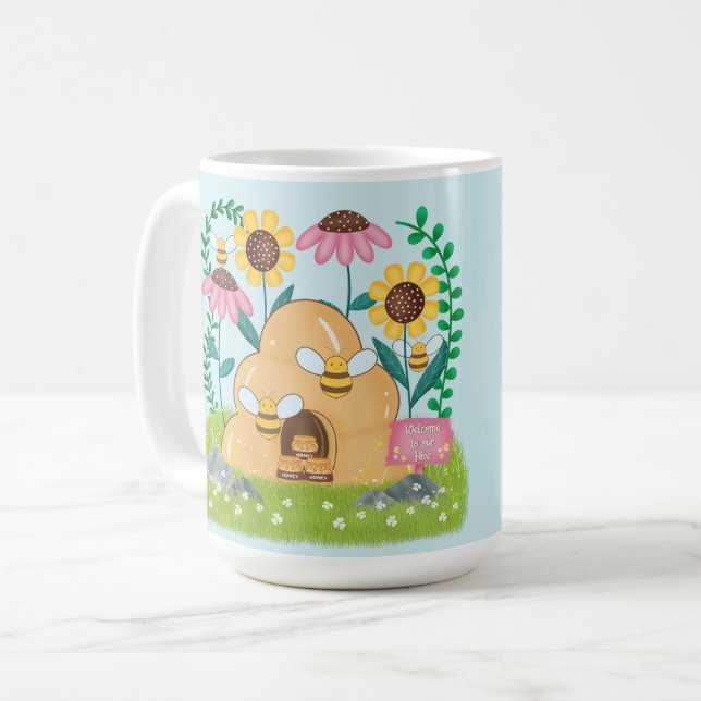Honigbienenfamilie Kaffeetasse (Vorderseite Links)