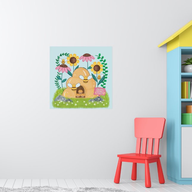 Honigbienenfamilie Poster (Kinderzimmer 1)