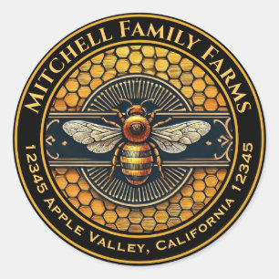 Honigbienensiegel Runder Aufkleber