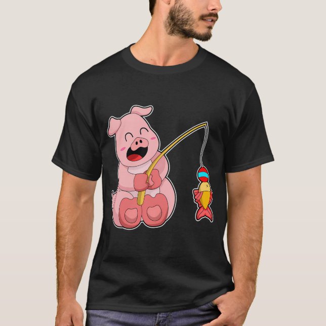 Honigdachs Fischer Fischernetz Fisch T-Shirt (Vorderseite)