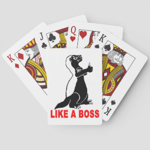 Honigdachs, wie ein Boss Spielkarten