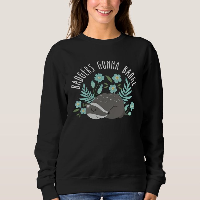 Honigdachs  Wildtier Tier Ratel  11 Sweatshirt (Vorderseite)