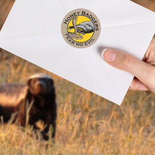 Honigdachse fürchten kein böses gelbes schrecklich runder aufkleber