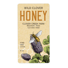 Honigetikett für Bienen und Klee