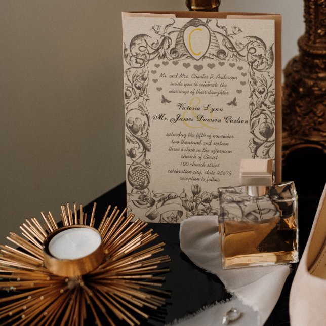 Honigfarm Rustikale Barnblume Bienenstock Einladung (Von Creator hochgeladen)