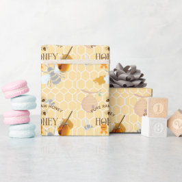 Honigglas Honigbiene Honigwabe Biene Imkerei Geschenkpapier