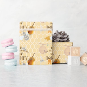 Honigglas Honigbiene Honigwabe Biene Imkerei Geschenkpapier