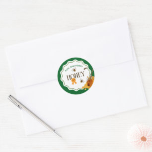 Honigglas Honigbiene Honigwabe Biene Imkerei Runder Aufkleber