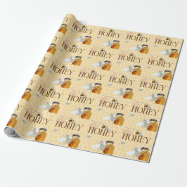 Honigglas Honigbiene Waben Biene Imkerei Geschenkpapier