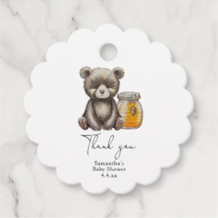 Honigjar und Teddy Bären danke Baby Dusche Geschenkanhänger