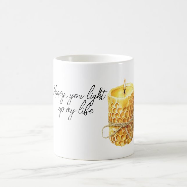 Honigkerze erleuchte mein Leben Kaffeetasse (Mittel)