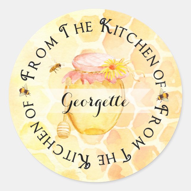 Honigkonserven Runder Aufkleber (Vorderseite)
