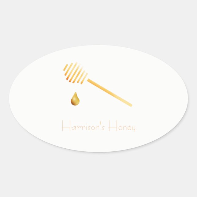 Honigmarke Ovaler Aufkleber (Vorderseite)