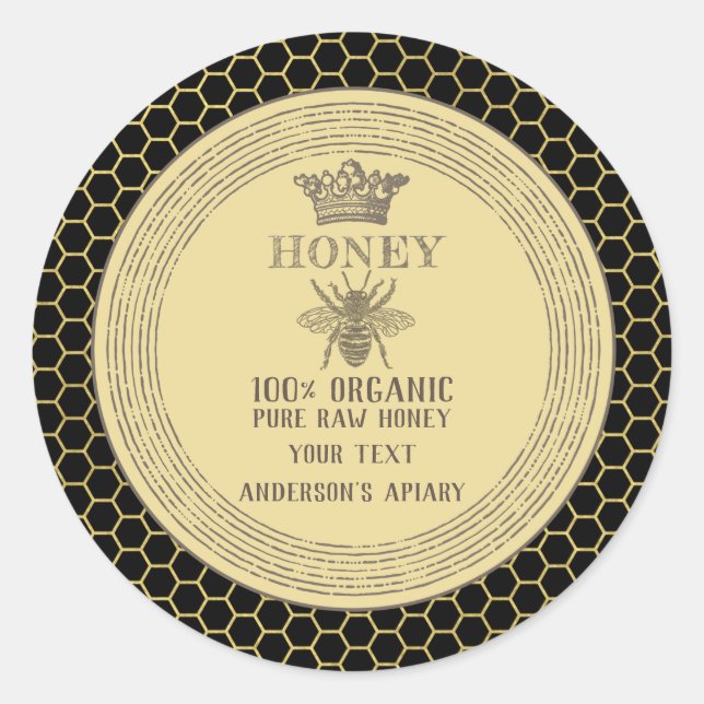 Honigmarmelone Honigbiene Runder Aufkleber (Vorderseite)
