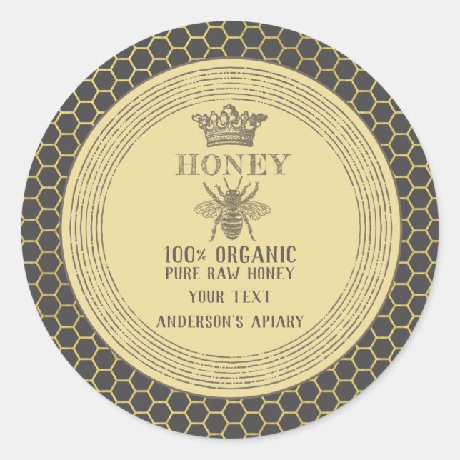 Honigmarmelone Honigbiene Runder Aufkleber (Vorderseite)