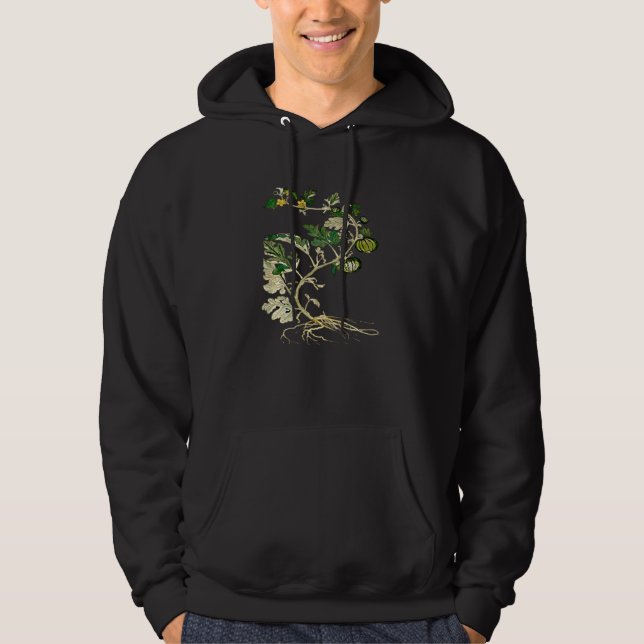 Honigmelonenrebe Botanischer Vektor Hoodie (Vorderseite)
