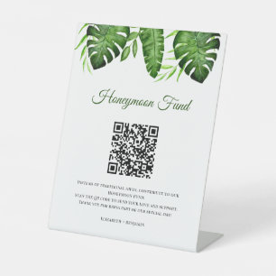 Honigmond Fonds QR Code Tropische Hochzeit Grünpfl Sockelschild