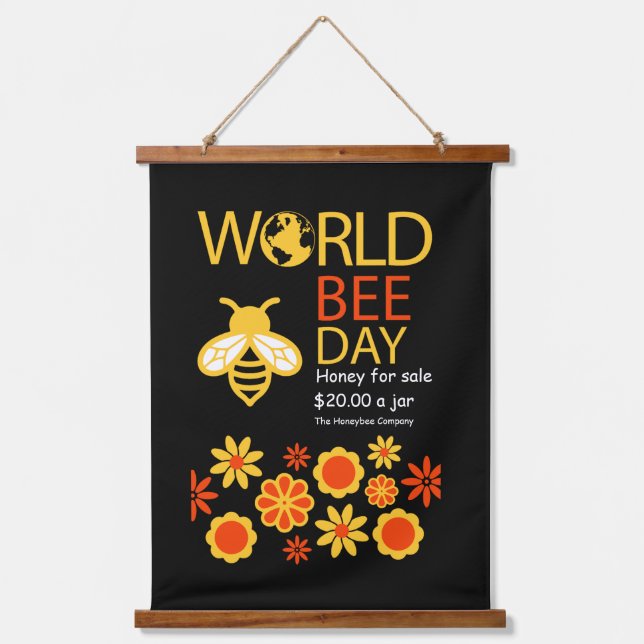 Honigtag, 20. Mai Wandteppich Mit Holzrahmen (Vorderseite)
