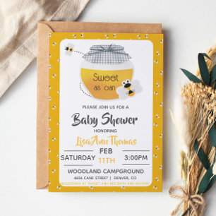 Honigtopf & Biene Baby Shower Einladung