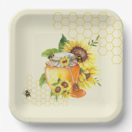 Honigtopf für Honigwaben und Bienen Pappteller