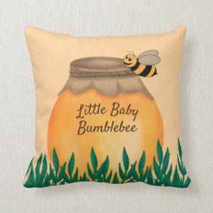 Honigtopf Hummel auf gelber Kinderkrippe Kissen
