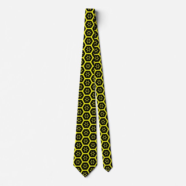 Honigwabb Blume v1 - gelb Krawatte (Vorderseite)