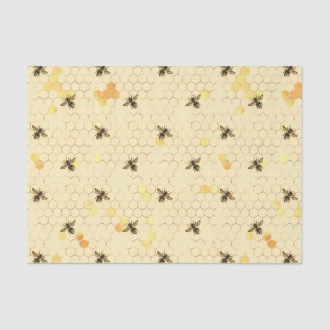 Honigwabe Bee Sunflower Muster Honig Seidenpapier (Vorderseite)