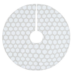 Honigwabe Taupe Neutral Pattern Beekeeper Polyester Weihnachtsbaumdecke