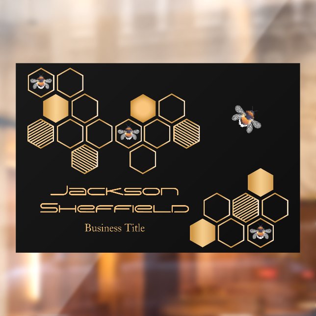 Honigwabe und Bienen Fensteraufkleber (Blatt 2)