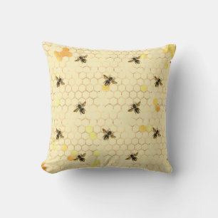 Honigwabe und Bienen Kissen