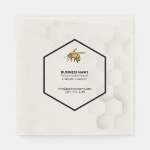 Honigwabe und Bienenlogo Honig schmecken Napkins Serviette