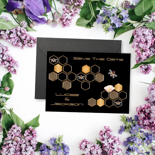 Honigwabe und Blumenkohl Save the Date Einladung (Von Creator hochgeladen)