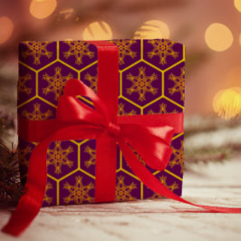 Honigwabe zeichnend Muster mit königlicher Blume Geschenkpapier