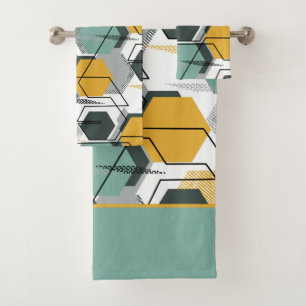 Honigwaben. Abstraktes geometrisches Muster.1 Badhandtuch Set