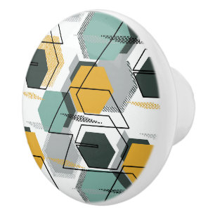 Honigwaben Abstraktes geometrisches Muster.1 Keramikknauf