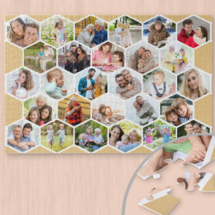 Honigwaben-Fotocollage Individuelles Bild 1000 Tei Puzzle