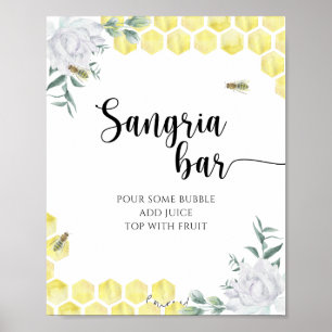 Honigwaben-Junggesellinnen-Abschied - Sangria-Bar- Poster