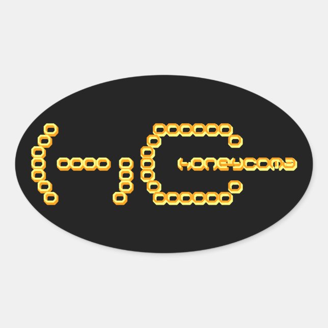 Honigwaben Ovaler Aufkleber (Vorderseite)