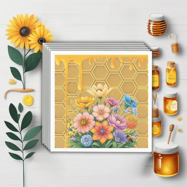 Honigwabendusche Honeybee Honey Tropfen Babydusche Serviette (Von Creator hochgeladen)