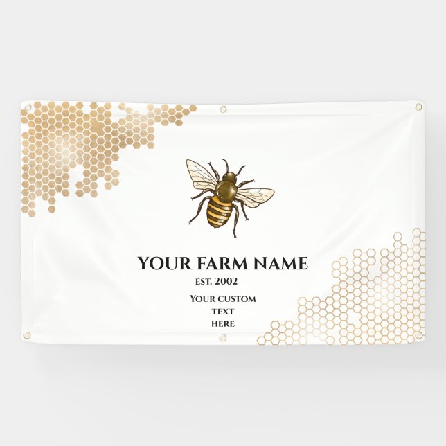 Honigwabenfarm Bienenenkäfer Apiarist Honeybienen Banner (Horizontal)