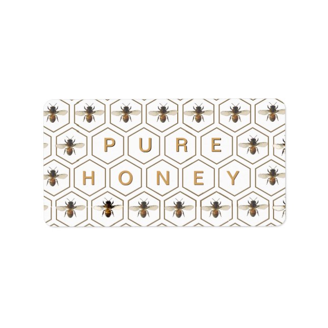 Honigwabenkolben oder Honigstix-Bee-Mini-Etikett Adressaufkleber (Vorne)