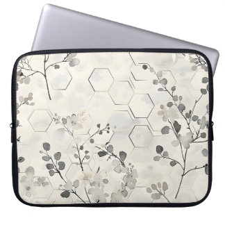 Honigwabenkörper und graue Blume Notebook-Gehäuse Laptopschutzhülle