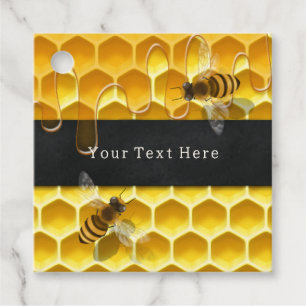 Honigwabenkraub mit Bienen-Produkten Geschenkanhänger
