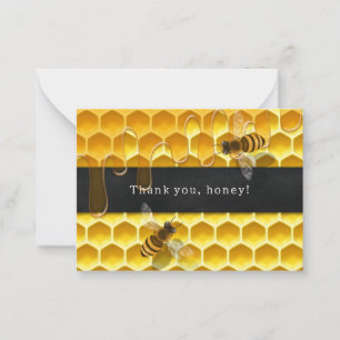 Honigwabenkraut mit fliegenden Honigbienen Custom Mitteilungskarte