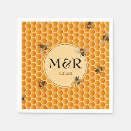 Honigwabenmongram Satin Gold Serviette